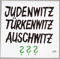 Aufkleber gegen Antisemitismus und Fremdenfeindlichkeit