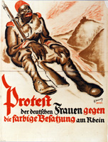 Plakat gegen die französische Besetzung des Rheinlandes