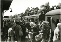 Flüchtlinge auf dem Bahnhof Lichterfelde-Süd