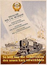 Plakat zur Bekanntgabe von Wirtschaftshilfen f�r die DDR, 1953