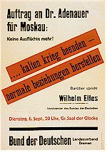 Plakat vom "Bund der Deutschen", 1955