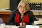 Die Grnen-Politikerin Antje Vollmer erffnet als Bundestagsvizeprsidentin die erste Sitzung 'Runder Tisch Heimkinder' im Deutschen Bundestag in Berlin, 17.02.2009, © Wolfgang Kumm, dpa picture alliance