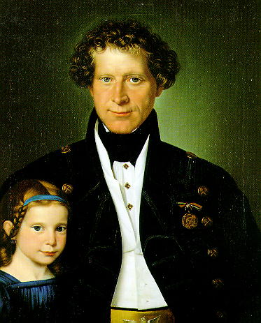 Hüttenmeister Ferdinand Zimmermann mit seiner Tochter Marie