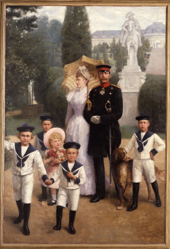 Die kaiserliche Familie im Park zu Sanssouci