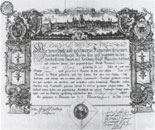 Arbeitsattestat für den Webergesellen Michael Lang, 1784