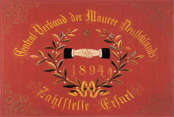 Fahne des Central-Verbandes der Maurer Deutschlands -
                Zahlstelle Erfurt