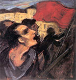 Arbeiteraufstand - Rote Fahne, Jakob Steinhardt um 1920
