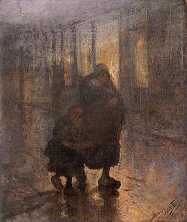 De Werkstaking (Triptychon, linke Seite), Hendrik Luyten 1888