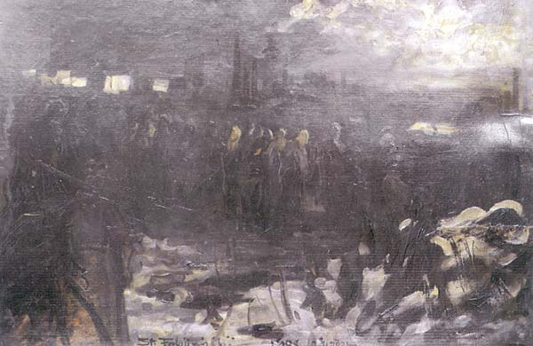 Pogrzeb strajkujacego, Stanislaw Poraj Fabijanski 1907