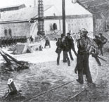 Streik der Hammerschmiede, Holzstich nach Theodor Esser
