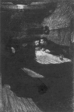 Ein Weberaufstand, Blatt 3: Beratung, Käthe Kollwitz 1898