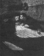 Ein Weberaufstand, Blatt 3: Beratung, Käthe Kollwitz 1898