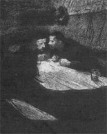 Ein Weberaufstand, Blatt 3: Beratung, Käthe Kollwitz 1898