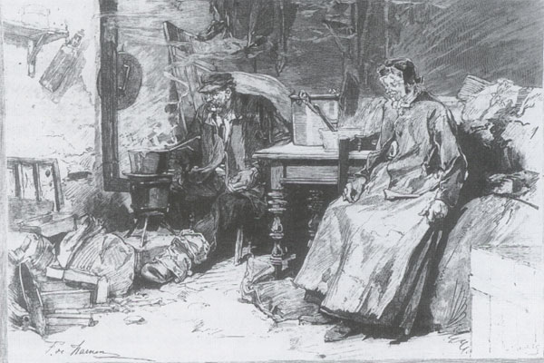 Wohnung eines Knopfdreherehepaares in Paris, 1886