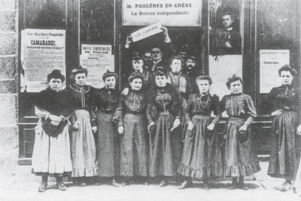 Streikende Schuharbeiterinnen, Fougères 1906
