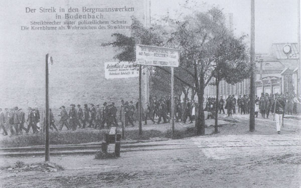Streik in den Bergmannswerken in Bodenbach