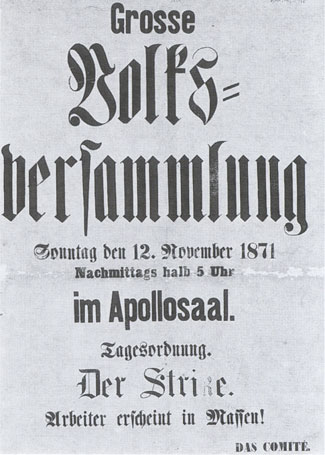 Aufruf zur 'Grossen Volksversammlung', Chemnitz 1871