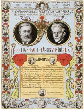 Schmuckblatt zum Jahrestag der Gründung der deutschen
                Sozialdemokratie, 1913