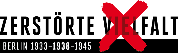 Logo Berliner Themenjahr „Zerstörte Vielfalt. Berlin 1933 – 1938 – 1945“