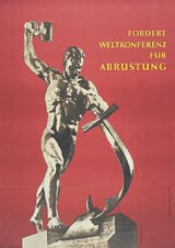 Plakat Fordert weltkonferenz für Abrüstung