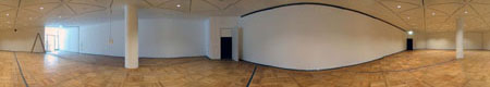 Panorambild der neuen Ausstellungshalle von I. M. Pei