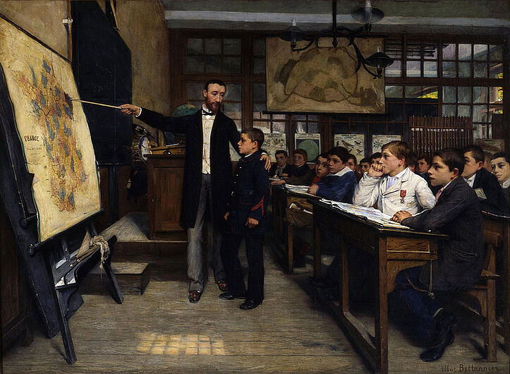 Albert Bettannier, The Geography Lesson or “The Black Spot“, ca. 1887. Albert Bettannier, The Geography Lesson or “The Black Spot“, ca. 1887. (Inv.Nr. Gm 98/39)