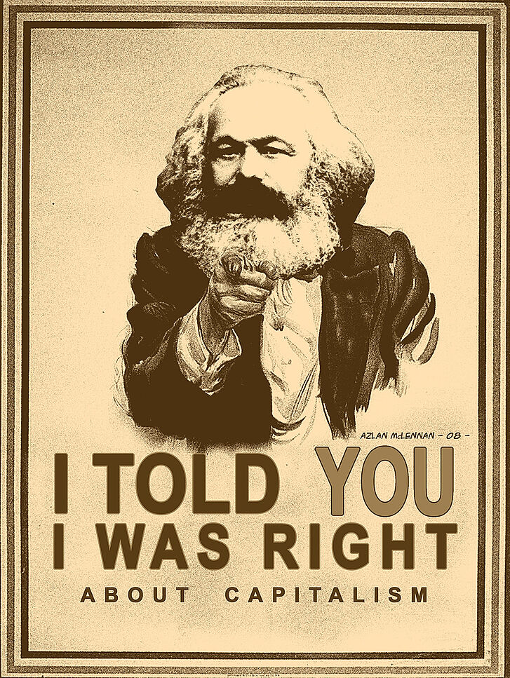 Plakat der Occupy-Bewegung mit Porträt von Karl Marx Plakat der Occupy-Bewegung mit Porträt von Karl Marx
