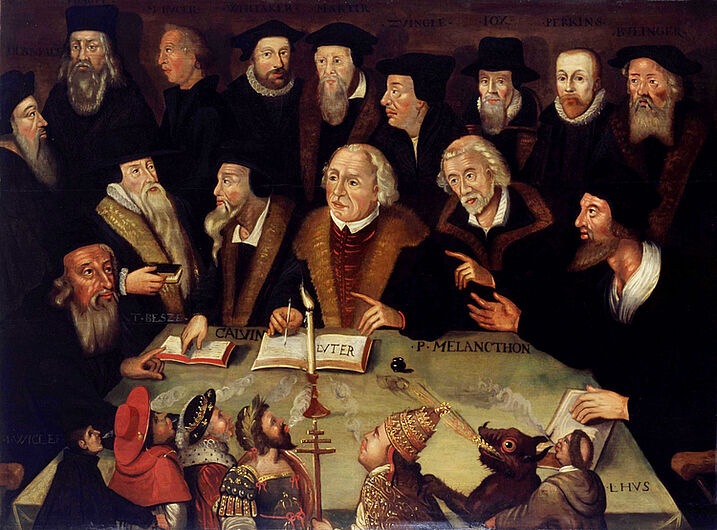 Martin Luther Surrounded by Reformers, 1625-1650. (Inv.Nr. Gm 97/24)