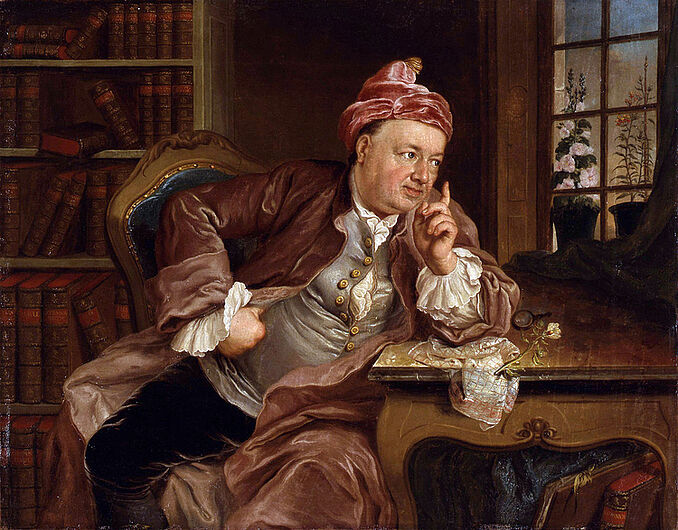 Anna Rosina von Lisiewski, Gelehrter im Studierzimmer, um 1765. Anna Rosina von Lisiewski, Gelehrter im Studierzimmer, um 1765. Vermutlich handelt es sich um den Juristen Ludwig de Gasc. Er war ein Freund Lessings und zweiter Ehemann der Malerin. Im Regal befindet sich aufklärerische Literatur. De Gasc ist gerade mit botanischen Fragen beschäftigt. (Inv.Nr. Gm 2004/4)Vermutlich handelt es sich um den Juristen Ludwig de Gasc. Er war ein Freund Lessings und zweiter Ehemann der Malerin. Im Regal befindet sich aufklärerische Literatur. De Gasc ist gerade mit botanischen Fragen beschäftigt. (Inv.Nr. Gm 2004/4)
