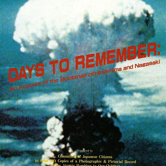 Informationsbroschüre zum Abwurf der Atombomben auf Hiroshima und Nagasaki