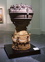 Combustion Chamber of the V-2 as found, 1944-1945. [Combustion Chamber of the V-2 as found, 1944-1945. (Inv.Nr. L 97/44)