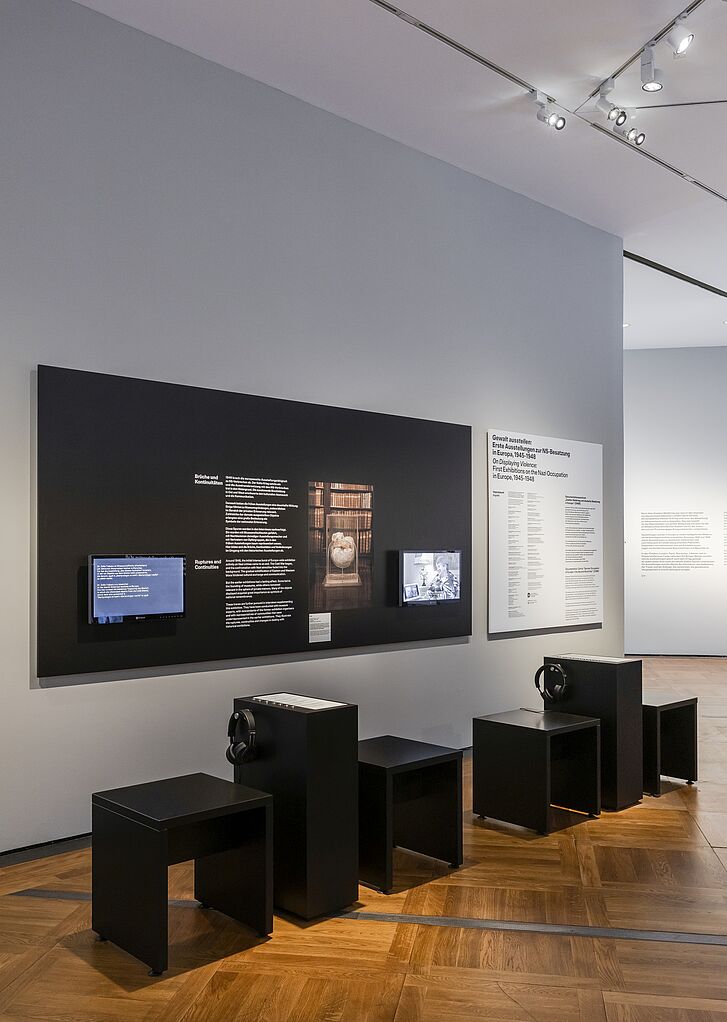 Exhibition view "On Displaying Violence: First Exhibitions on the Nazi Occupation in Europe, 1945-1948" - Epilogue Exhibition view "On Displaying Violence: First Exhibitions on the Nazi Occupation in Europe, 1945-1948" - Epilogue