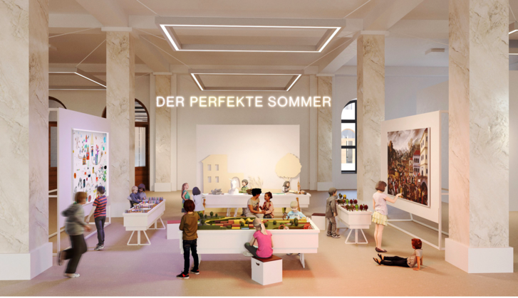Entwurfsskizze Kinderbereich, neue Ständige Ausstellung im Zeughaus Entwurfsskizze Kinderbereich, neue Ständige Ausstellung im Zeughaus