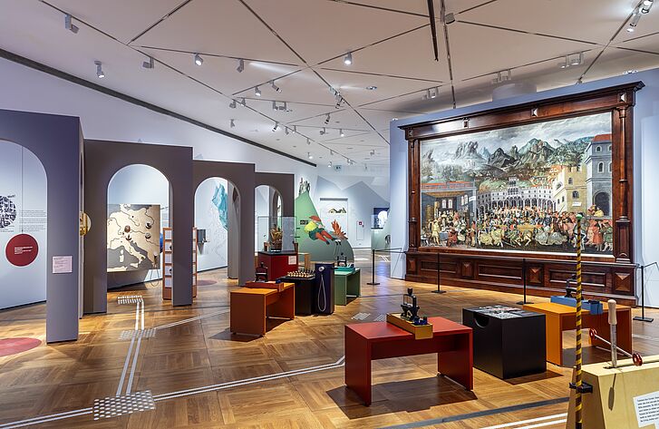 Ausstellungsansicht „Rein ins Gemälde! Eine Zeitreise für Kinder” 