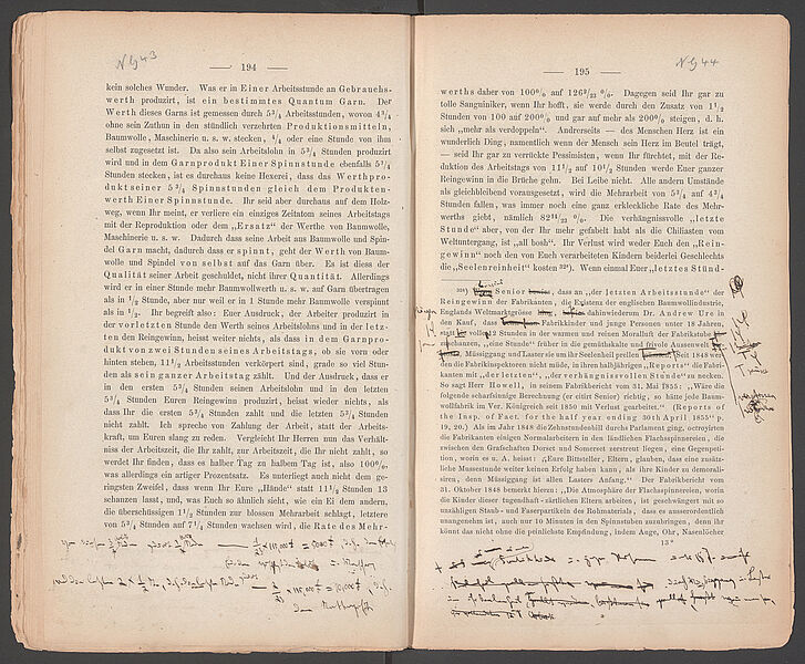 „Das Kapital“, persönliches Exemplar von Karl Marx mit handschriftlichen Anmerkungen „Das Kapital“, persönliches Exemplar von Karl Marx mit handschriftlichen Anmerkungen