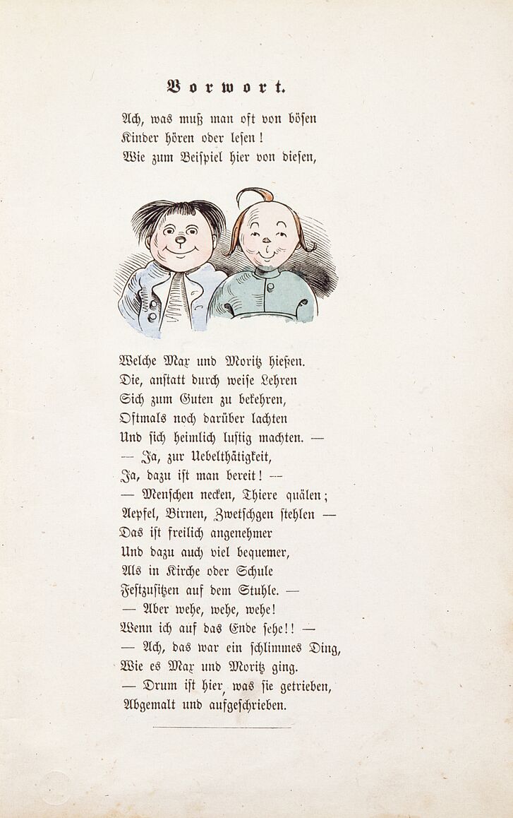Illustration von zwei Kindern und Text.
