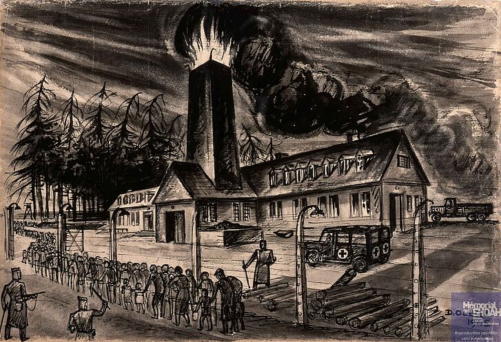Drawing of a crematorium.