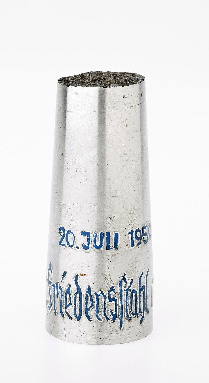 Stahlprobe "Friedensstahl".
