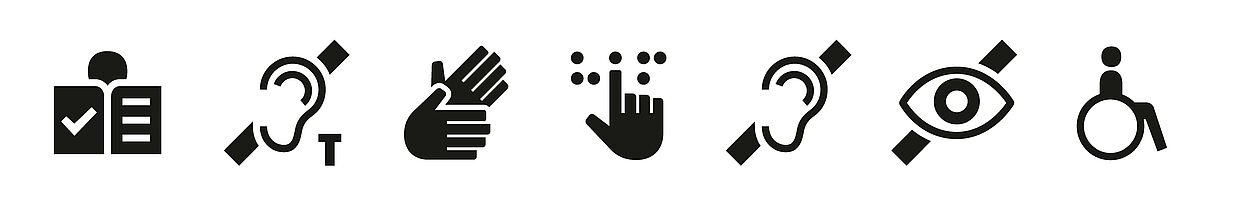Symbole zur Barrierefreiheit