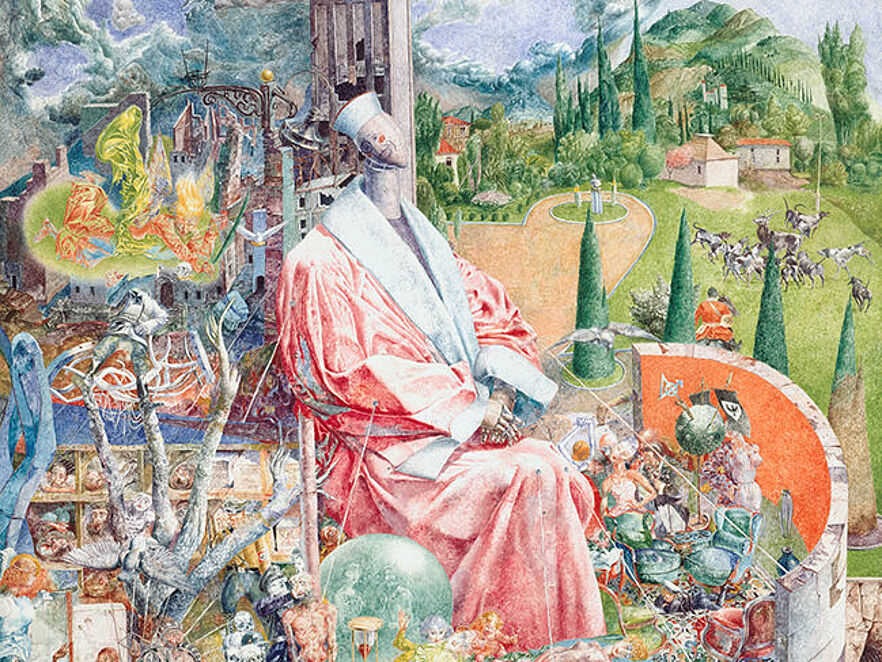 Die Lebenserinnerungen des Dr. jur. Schulze III, Werner Tübke (1929-2004), 1965, d6, bpk / Nationalgalerie, SMB, Foto: Klaus Göken; © VG Bild-Kunst, Bonn 2021