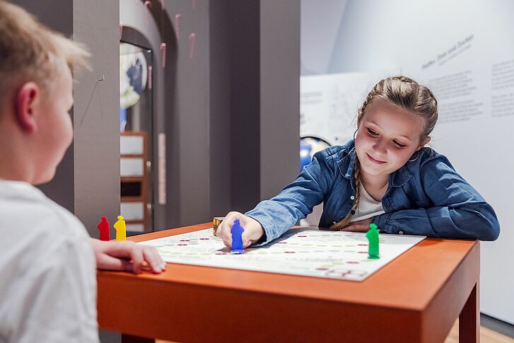 Ausstellungsansicht „Rein ins Gemälde! Eine Zeitreise für Kinder” 