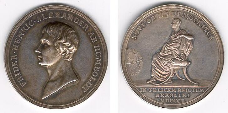 Münze mit männlichem Kopf und Figur eines Mannes auf Vorder- und Rückseite.