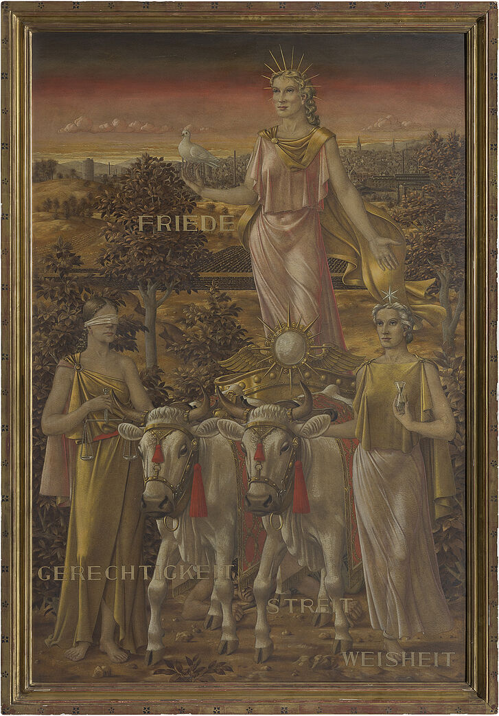 Werner Peiner, Allegorie des Friedens Werner Peiner, Allegorie des Friedens Hattingen, 1954 © Stadtmuseum Hattingen, Foto: LWL–Industriemuseum Dortmund © VG-Bild-Kunst