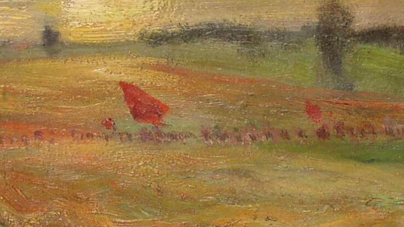 Impressionistische Landschaft mit Personen darin.