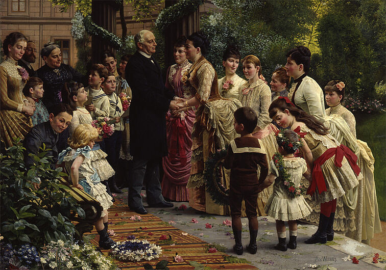 Anton von Werner, The 70th Birthday of Kommerzienrat Valentin Manheimer (1815-1889), 1887. Anton von Werner, The 70th Birthday of Kommerzienrat Valentin Manheimer (1815-1889), 1887. (Inv.Nr. 1991/1848)