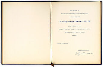 Berufungsurkunde Oelßners in den wissenschaftlichen Rat des MfDG (Inv.Nr. DG 74/39) © DHM