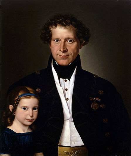 Wilhelm Gottfried Bauer, Ferdinand Zimmermann and His Daughter Marie, 1833. (Inv.Nr. 1990/159.1)