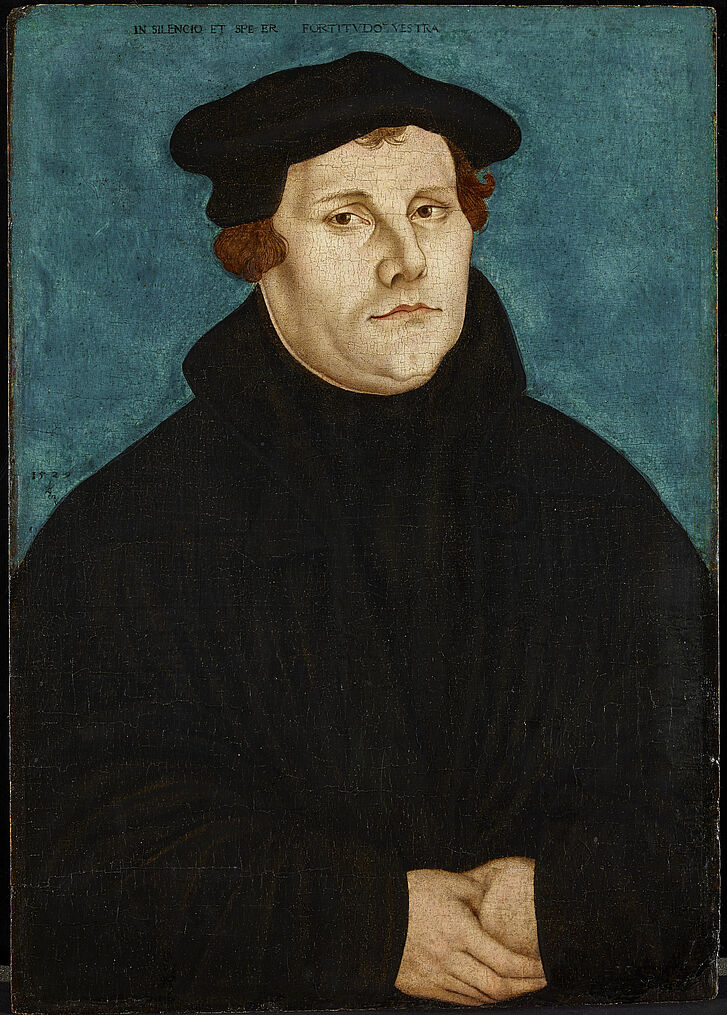 Lucas Cranach the Elder (1472–1553), Martin Luther, oil on wood, Wittenberg, 1529 Portrait of Martin Luther