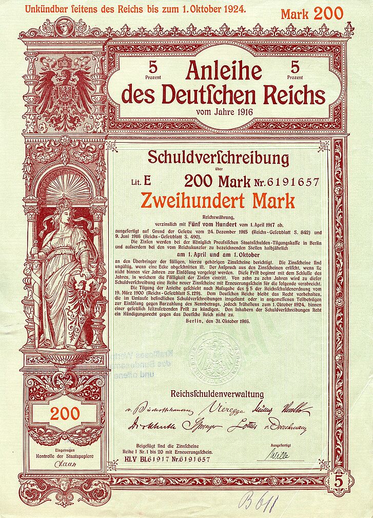 Schuldverschreibung über 200 Mark.