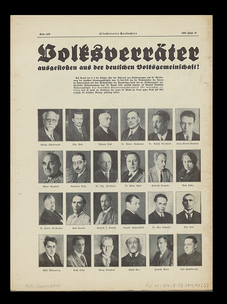 „Volksverräter ausgestoßen aus der deutschen Volksgemeinschaft!“